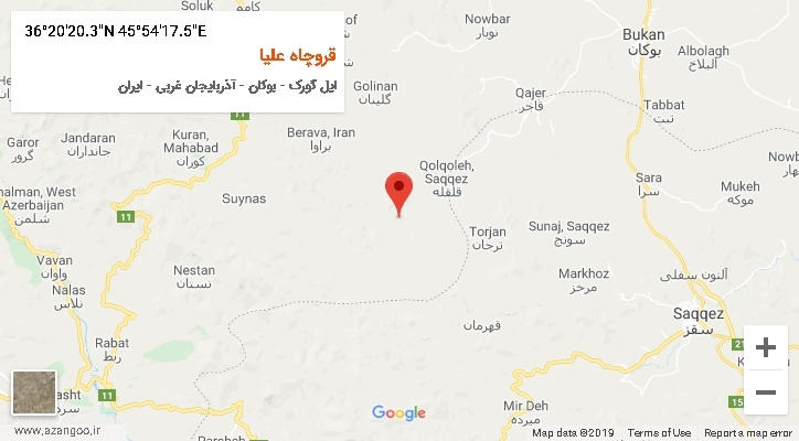 روستای قروچاه علیا بر روی نقشه