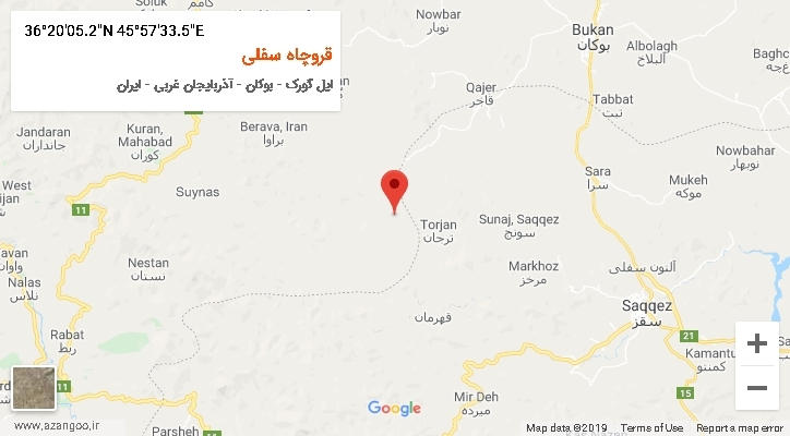 روستای قروچاه سفلی بر روی نقشه