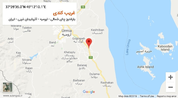 روستای غریب کندی بر روی نقشه