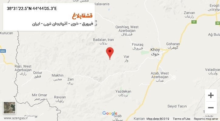 روستای قشقابلاغ بر روی نقشه