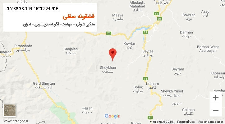 روستای قشقونه سفلی بر روی نقشه