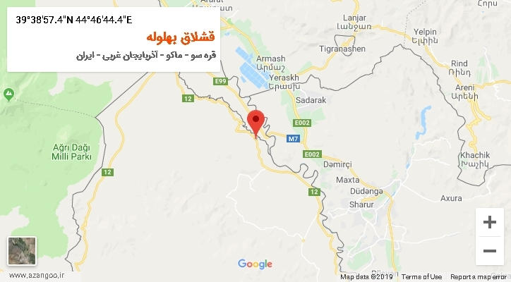 روستای قشلاق بهلوله بر روی نقشه