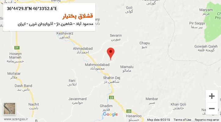 روستای قشلاق بختیار بر روی نقشه