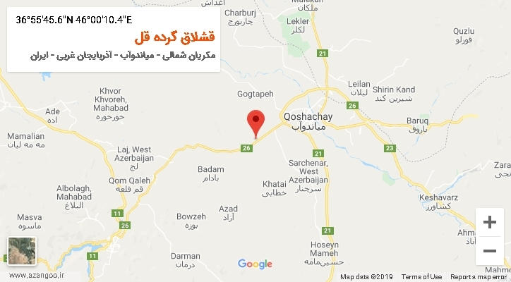 روستای قشلاق گرده قل بر روی نقشه