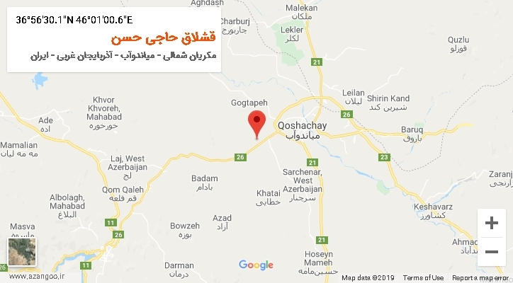 روستای قشلاق حاجی حسن بر روی نقشه