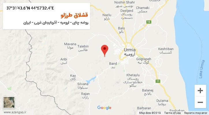 روستای قشلاق طرزلو بر روی نقشه