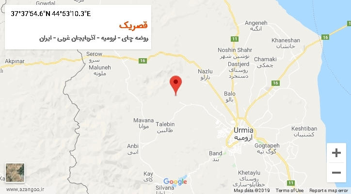 روستای قصریک بر روی نقشه
