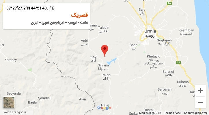 روستای قصریک بر روی نقشه