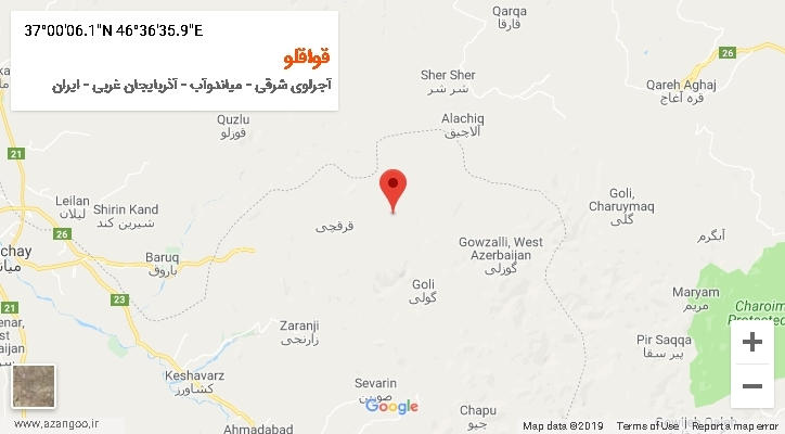 روستای قواقلو بر روی نقشه