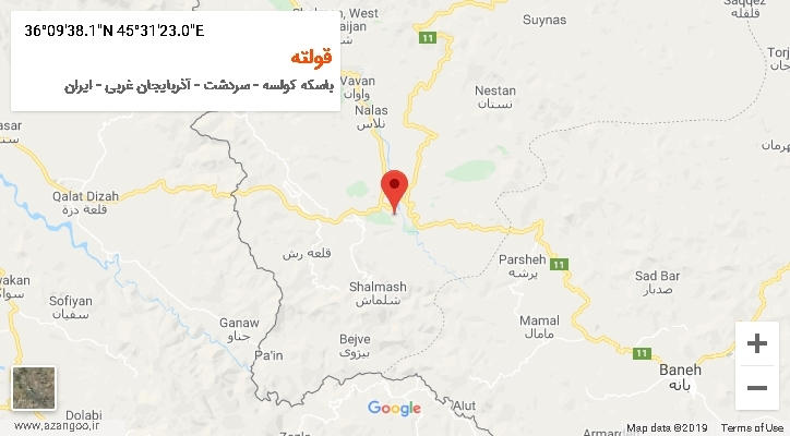 روستای قولته بر روی نقشه