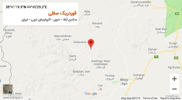روستای قوردریک سفلی بر روی نقشه