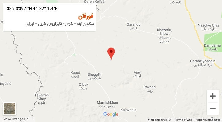 روستای قورقان بر روی نقشه