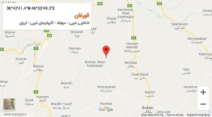 روستای قورغان بر روی نقشه