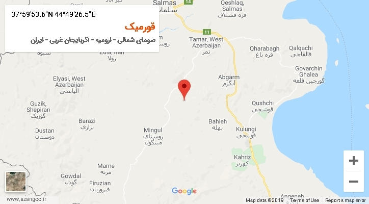 روستای قورمیک بر روی نقشه