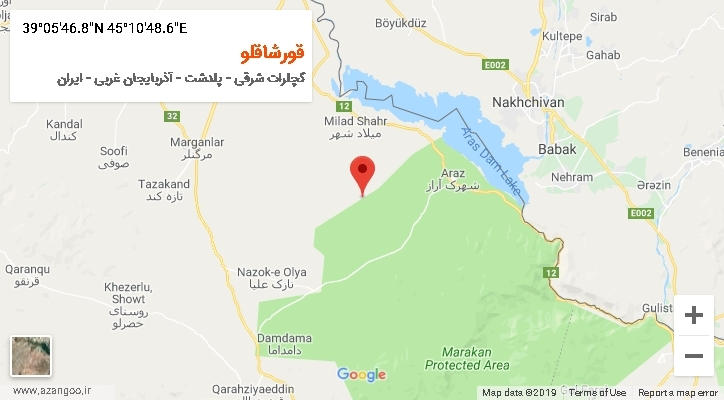 روستای قورشاقلو بر روی نقشه