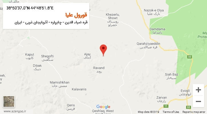 روستای قورول علیا بر روی نقشه