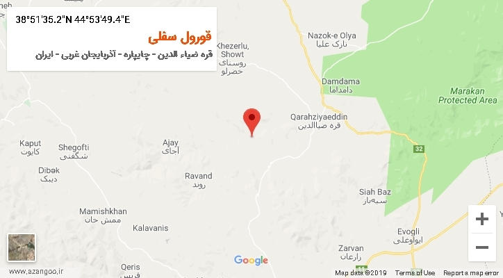 روستای قورول سفلی بر روی نقشه