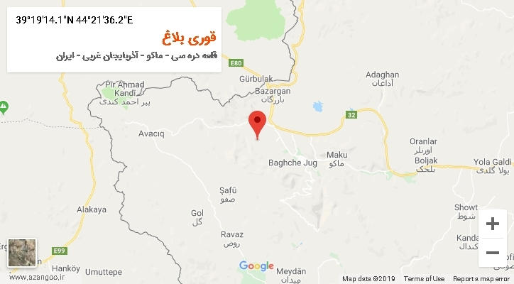 روستای قوری بلاغ بر روی نقشه