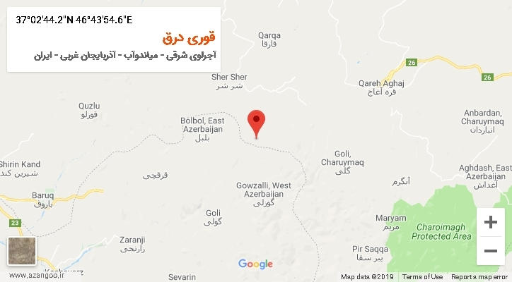 روستای قوری درق بر روی نقشه