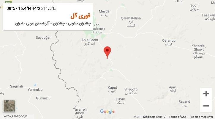 روستای قوری گل بر روی نقشه