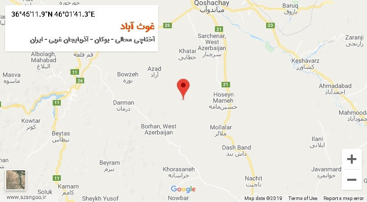 روستای غوث آباد بر روی نقشه