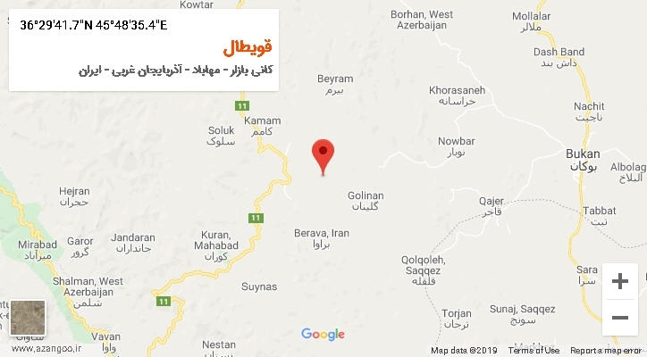 روستای قویطال بر روی نقشه