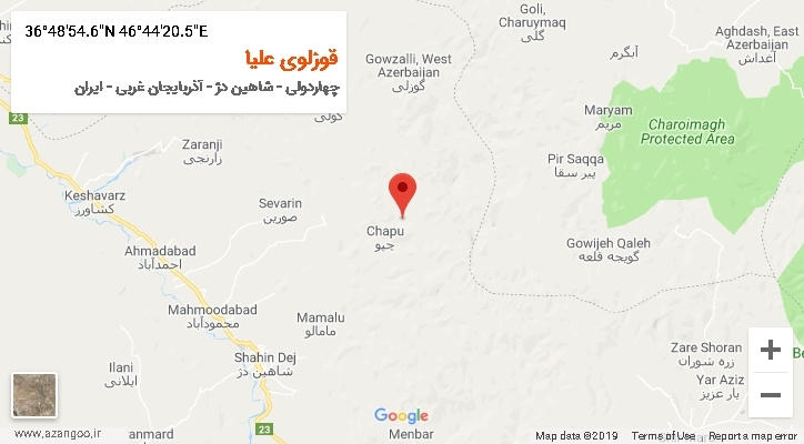روستای قوزلوی علیا بر روی نقشه