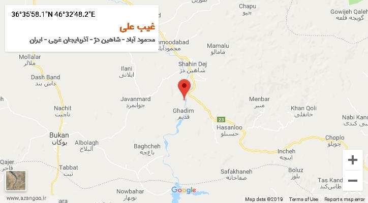 روستای غیب علی بر روی نقشه