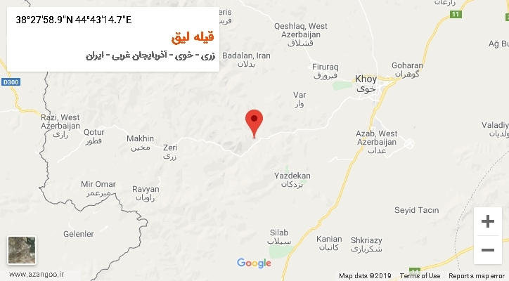 روستای قیله لیق بر روی نقشه