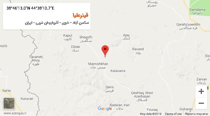 روستای قینرعلیا بر روی نقشه