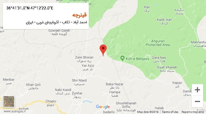 روستای قینرجه بر روی نقشه