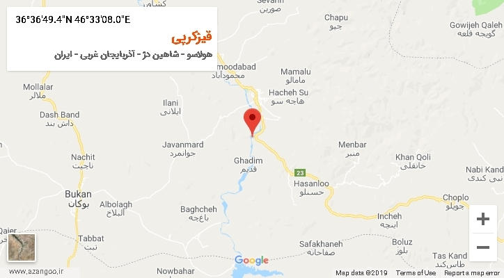 روستای قیزکرپی بر روی نقشه