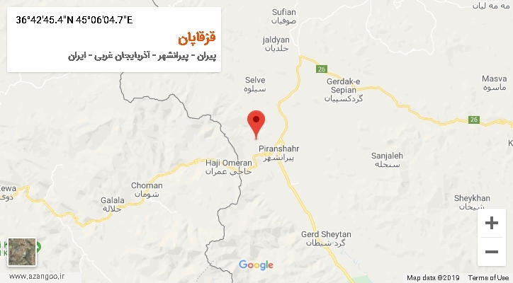 روستای قزقاپان بر روی نقشه