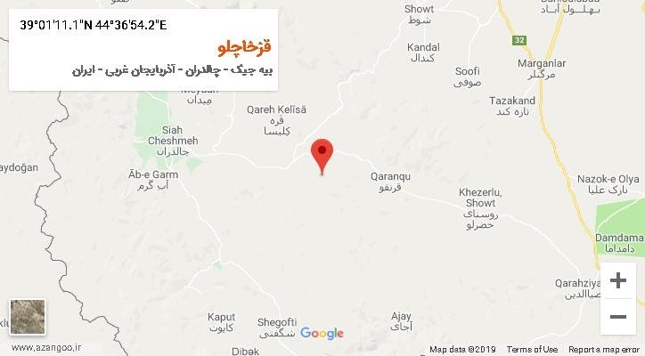 روستای قزخاچلو بر روی نقشه