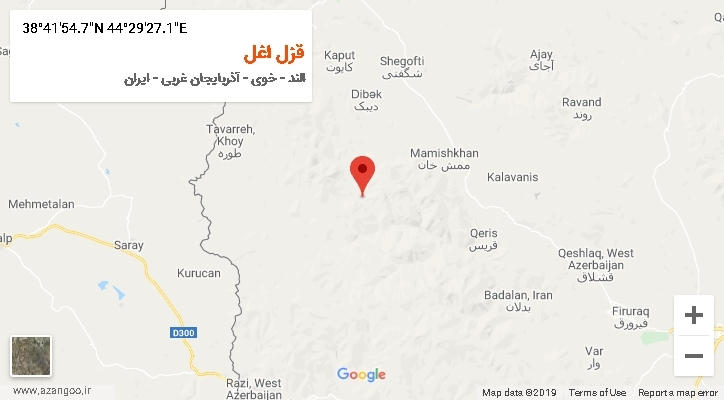 روستای قزل اغل بر روی نقشه