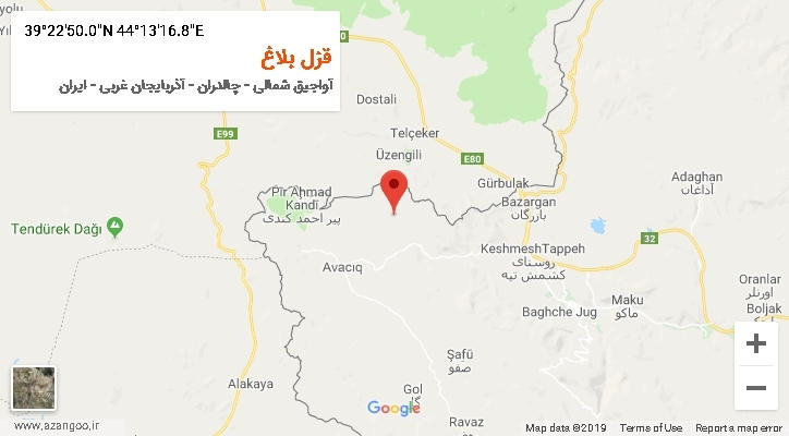 روستای قزل بلاغ بر روی نقشه