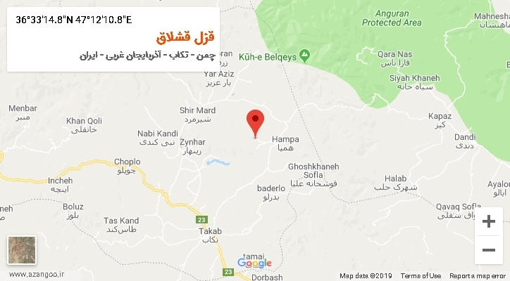 روستای قزل قشلاق بر روی نقشه