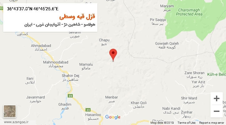 روستای قزل قیه وسطی بر روی نقشه