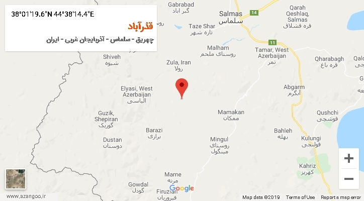 روستای قذرآباد بر روی نقشه
