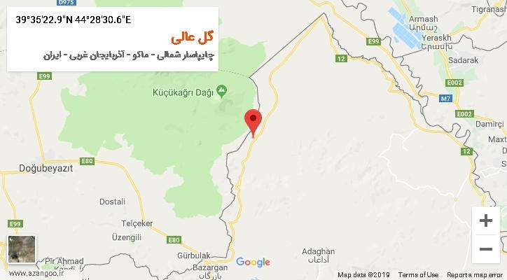 روستای گل عالی بر روی نقشه