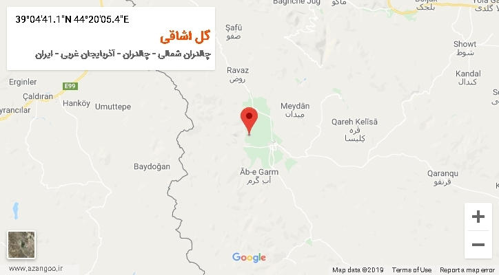 روستای گل اشاقی بر روی نقشه