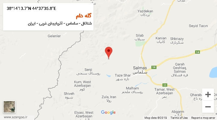 روستای گله دام بر روی نقشه