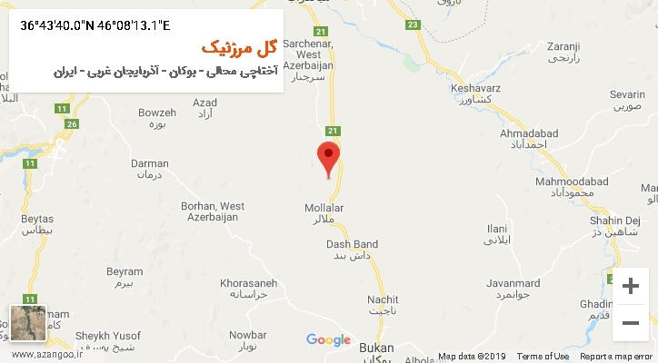 روستای گل مرزنیک بر روی نقشه