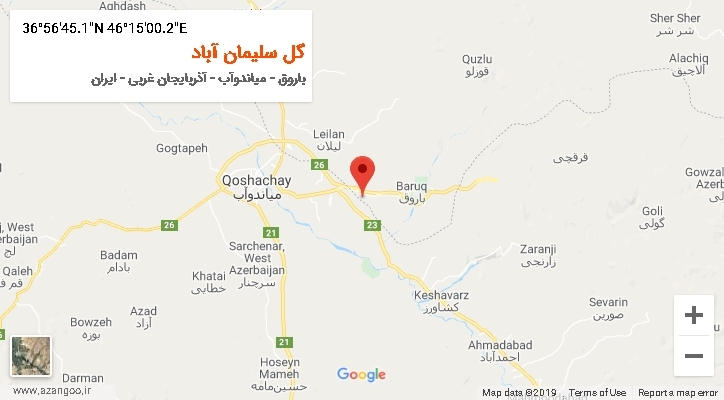 روستای گل سلیمان آباد بر روی نقشه