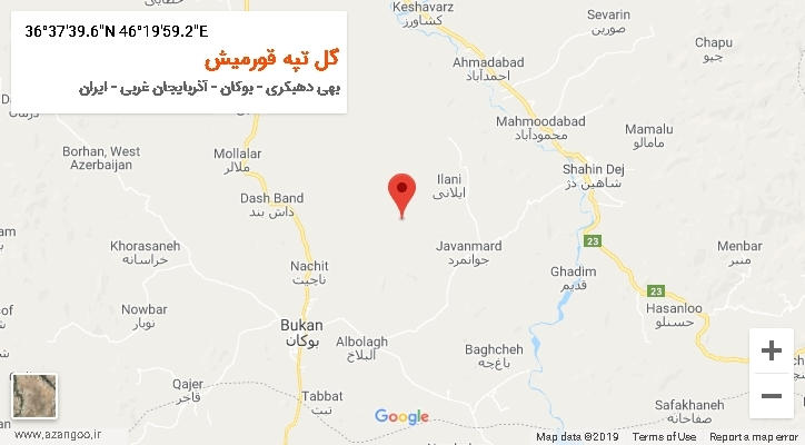 روستای گل تپه قورمیش بر روی نقشه