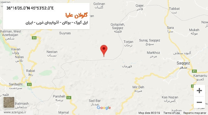 روستای گلولان علیا بر روی نقشه