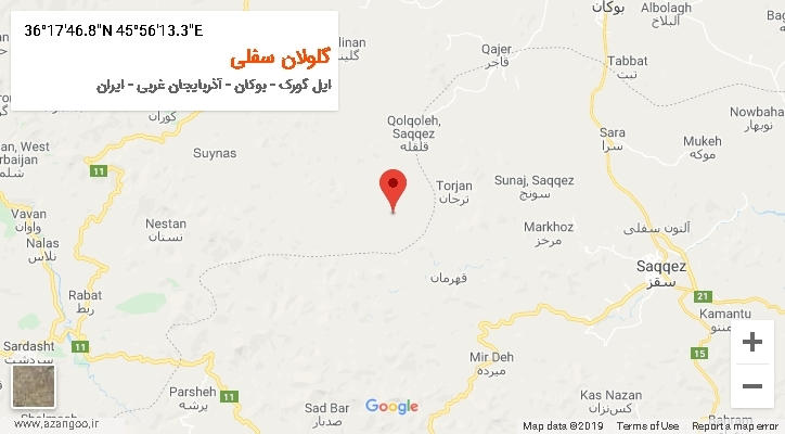 روستای گلولان سفلی بر روی نقشه