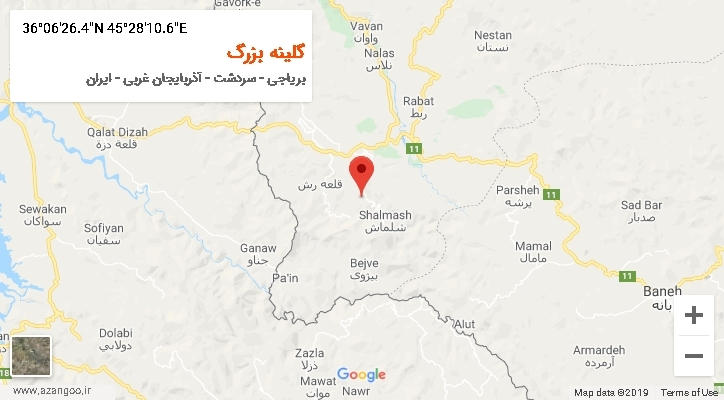 روستای گلینه بزرگ بر روی نقشه