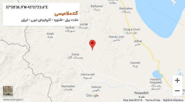 روستای گندملاعیسی بر روی نقشه