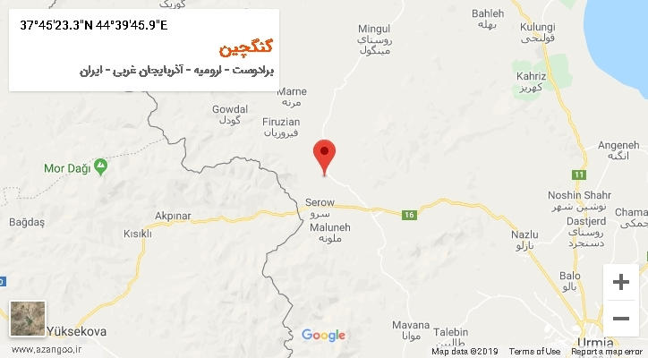 روستای گنگچین بر روی نقشه